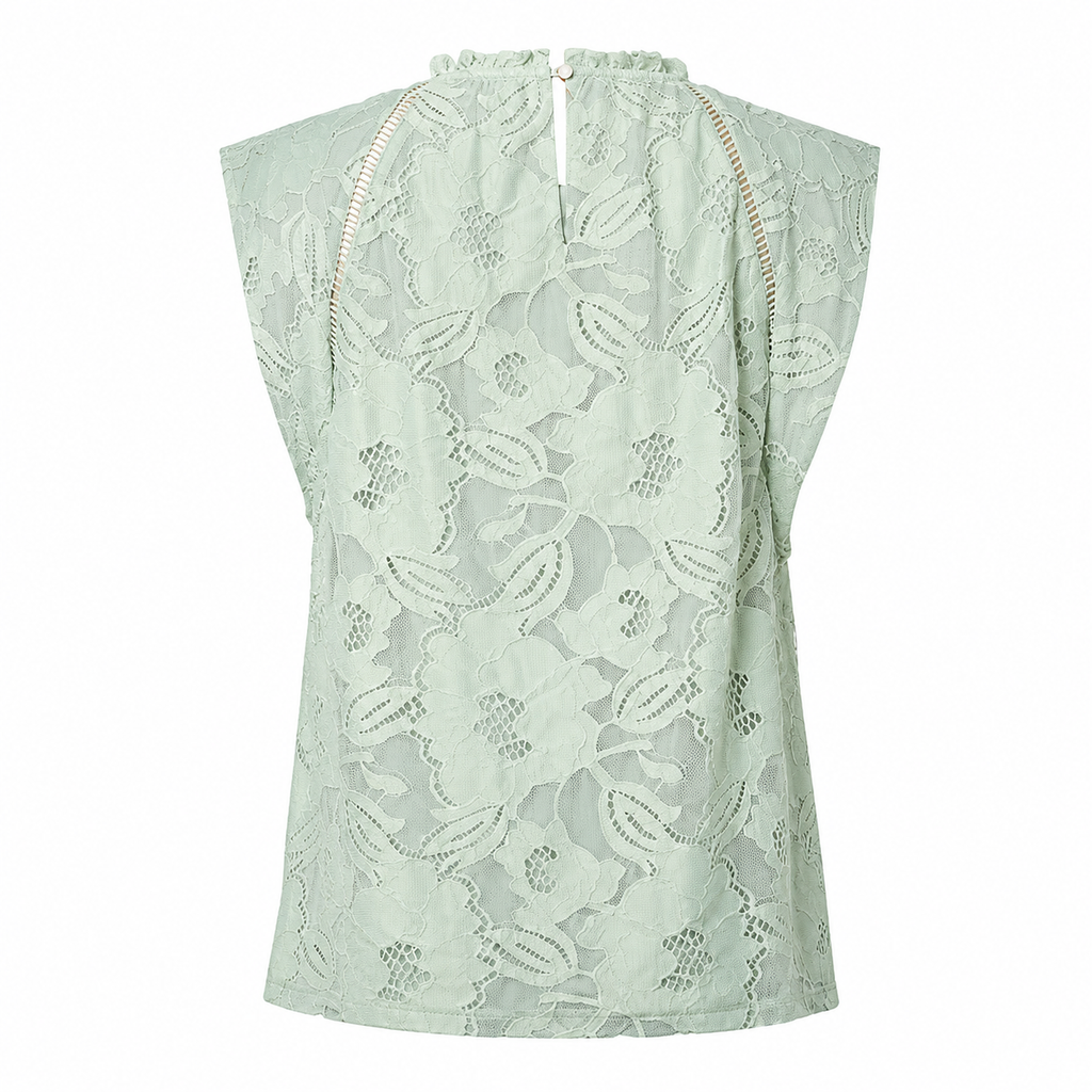 Top Sin Mangas Verde Menta con Bordado