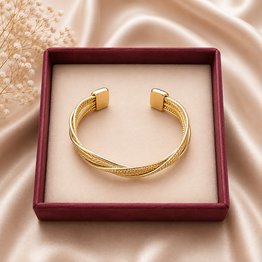 Pulsera Rígida Dorada