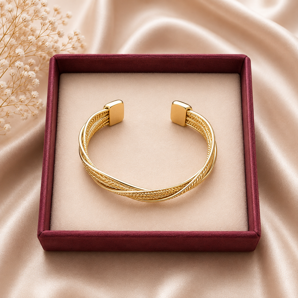 Pulsera Rígida Dorada