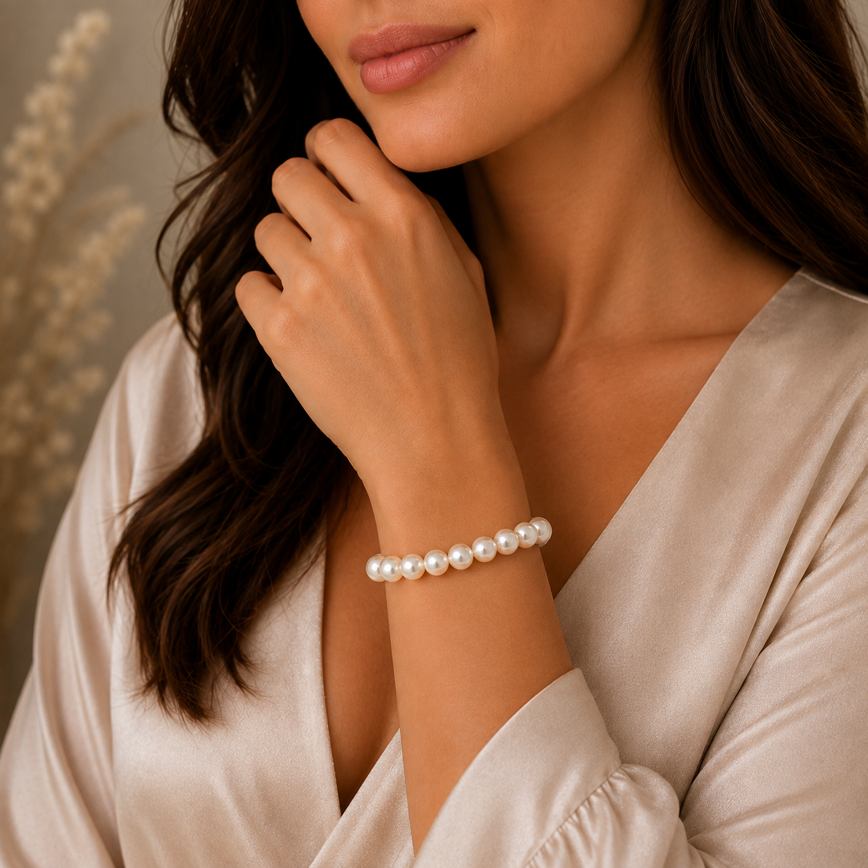 Pulsera de Perlas con Cierre Dorado