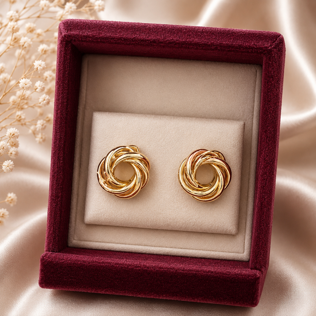 Aretes de Nudo Dorado