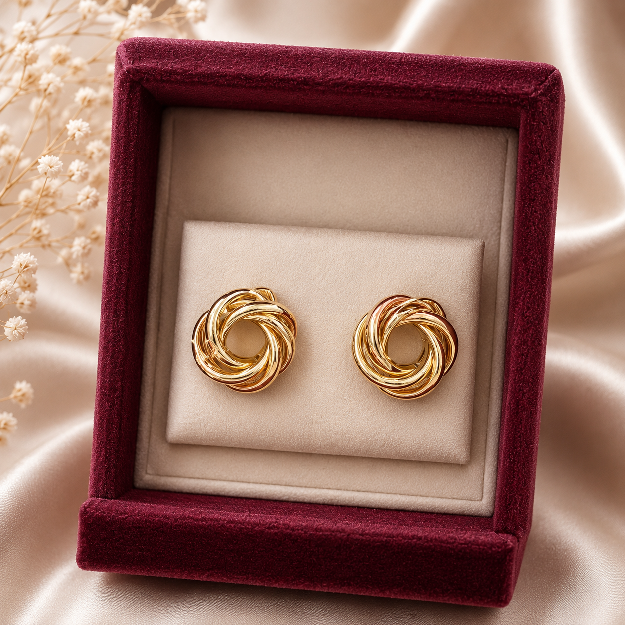 Aretes de Nudo Dorado