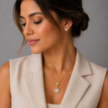 Juego de Collar y Aretes de Perla