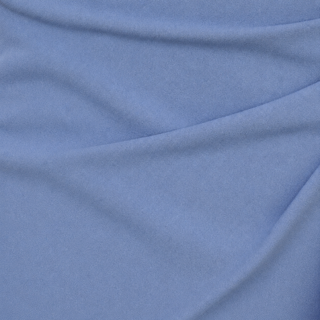 Vestido Midi Azul Lavanda con Volantes