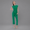 Blusa Verde con Textura Corrugada y Detalle Lateral