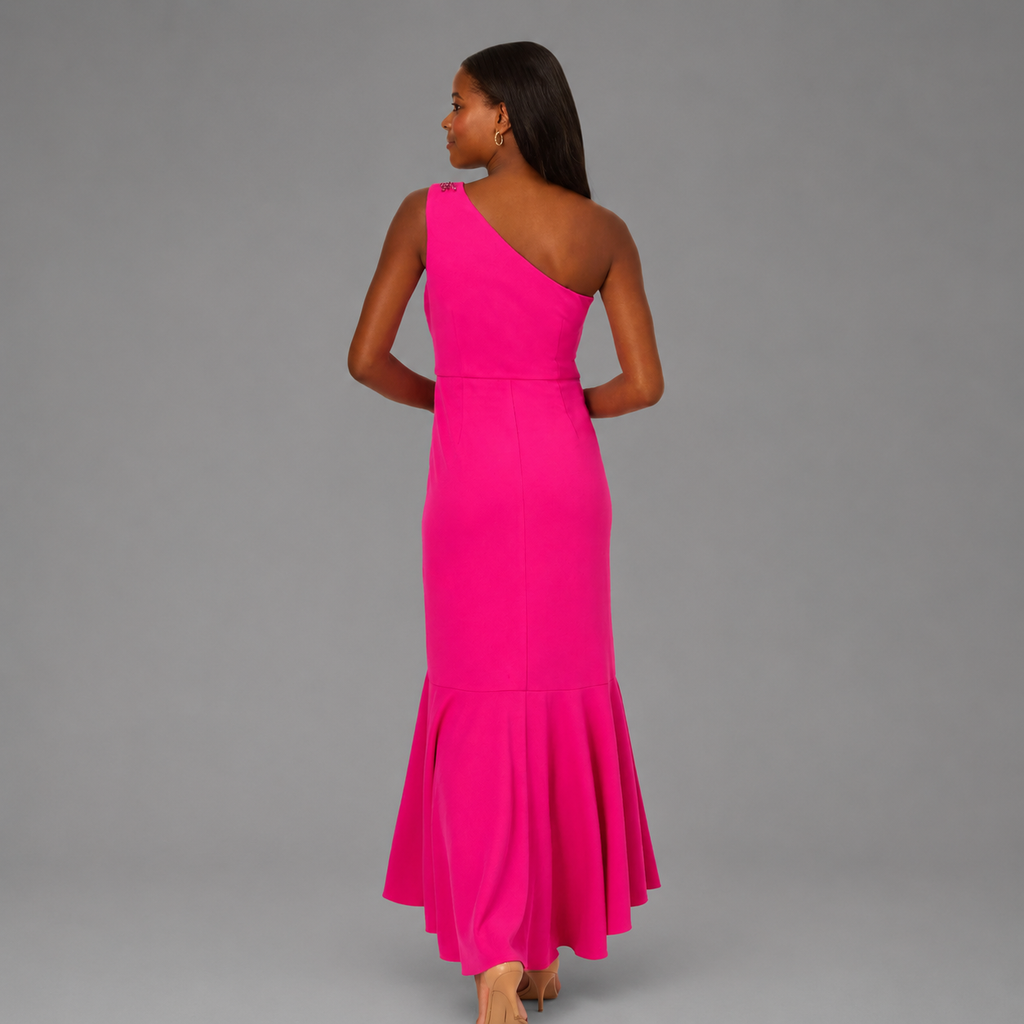 Vestido de Gala Fucsia Asimétrico