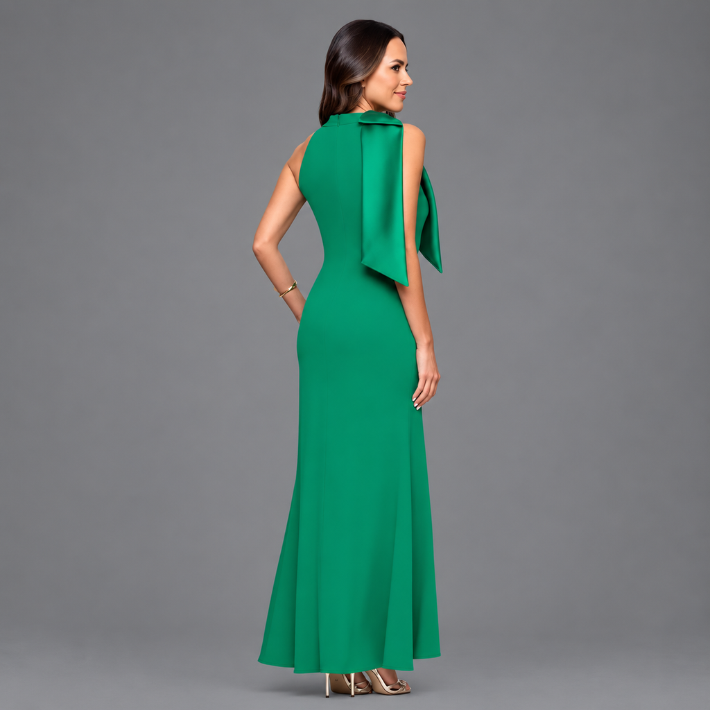 Vestido de Gala Verde Esmeralda Halter