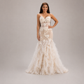 Vestido de Novia Sirena con Flores en Relieve