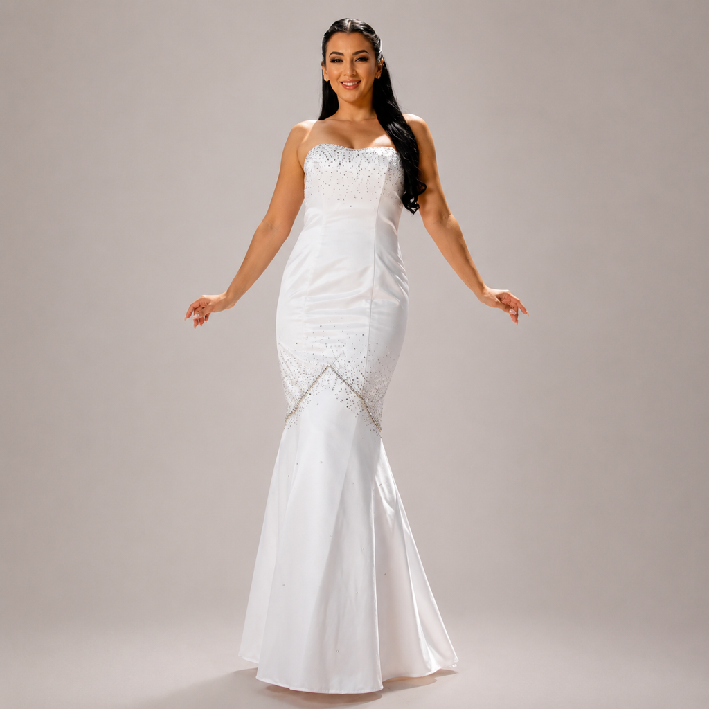 Vestido de Novia Sirena Minimalista Blanco