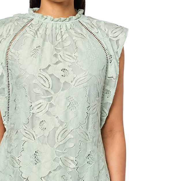 Top Sin Mangas Verde Menta con Bordado