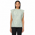 Top Sin Mangas Verde Menta con Bordado