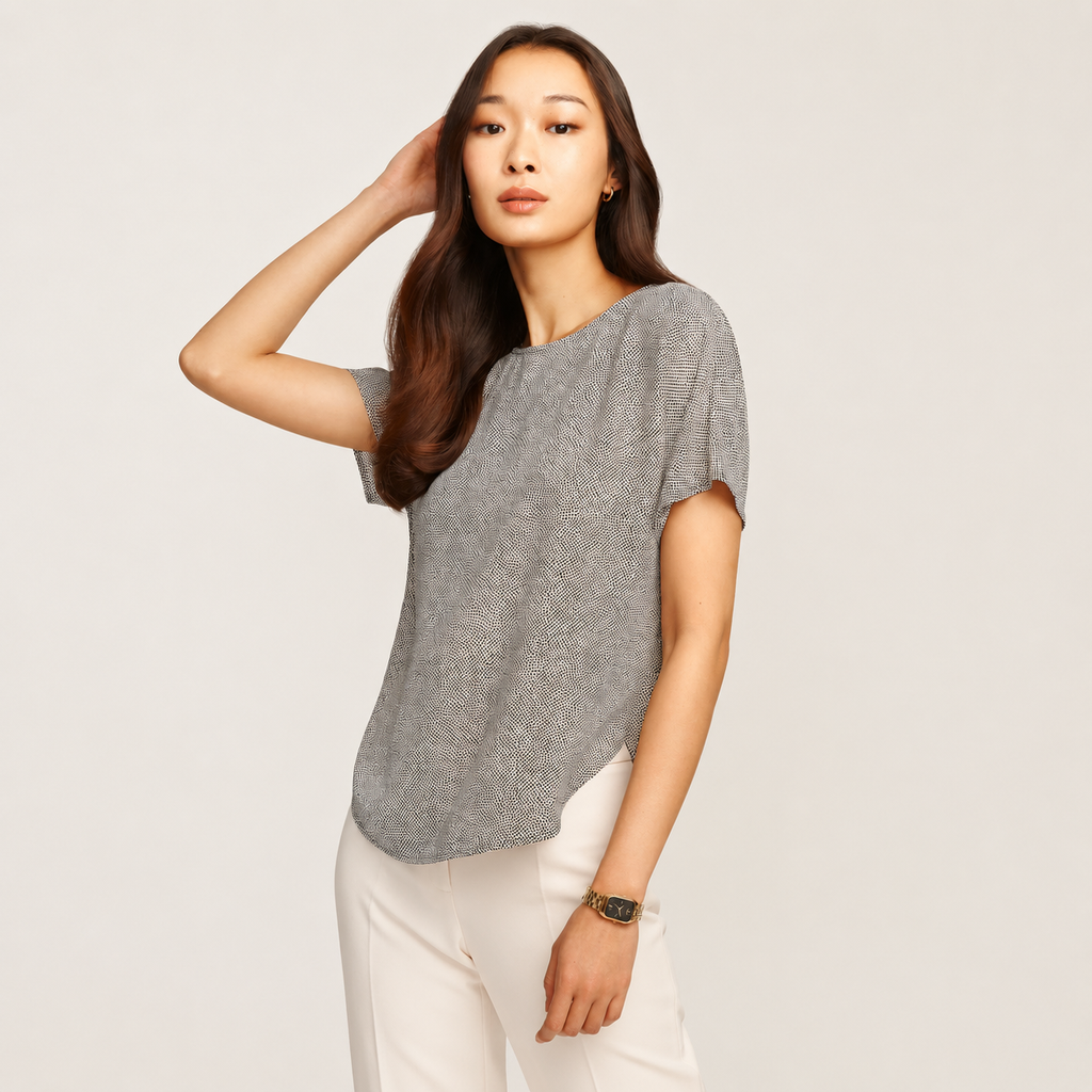 Blusa Casual Gris Perla