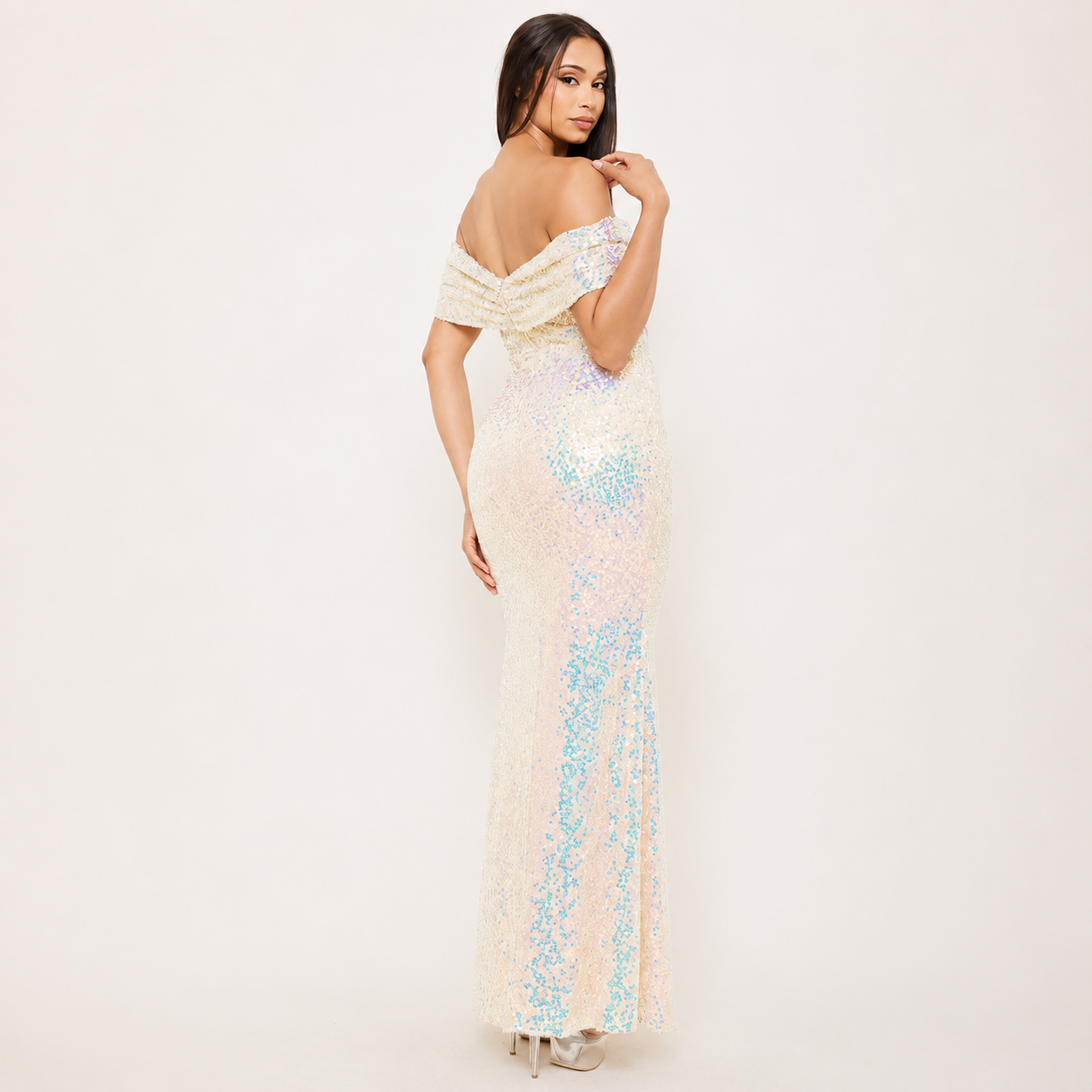 Vestido Largo Tornasol con Abertura