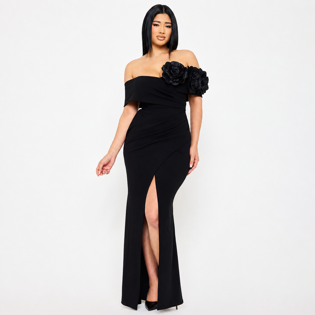 Vestido Largo de Fiesta en Negro