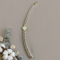 Pulsera con Flor en Rodio