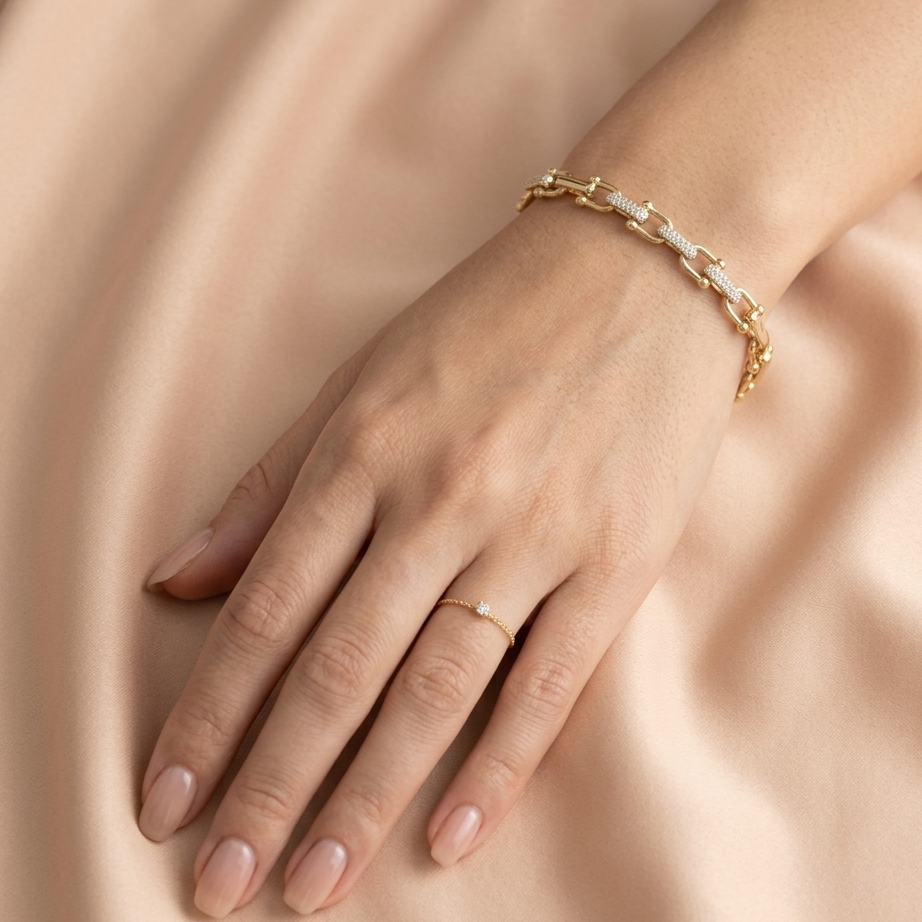 Pulsera Eslabones en Rodio