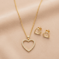 Juego de Arete y Cadena Corazón