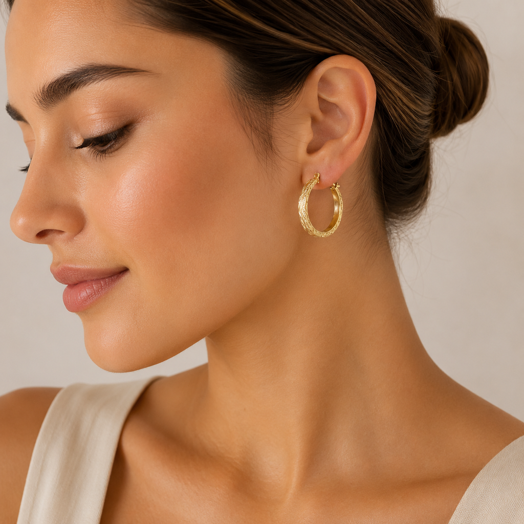 Argollas con Baño en Rodio Dorado