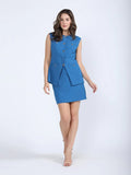 Conjunto Cóctel Azul Turquesa con Falda Lápiz y Top