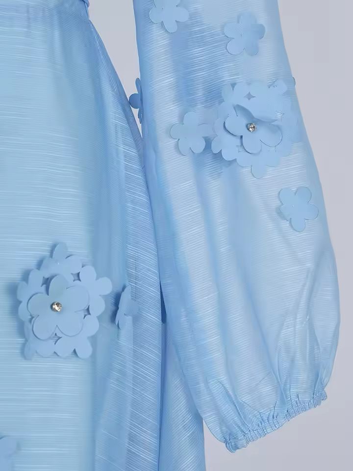 Conjunto Elegante con Enagua Azul