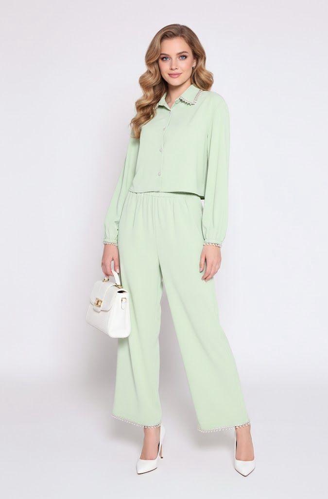 Conjunto Verde Menta con Blusa y Pantalón