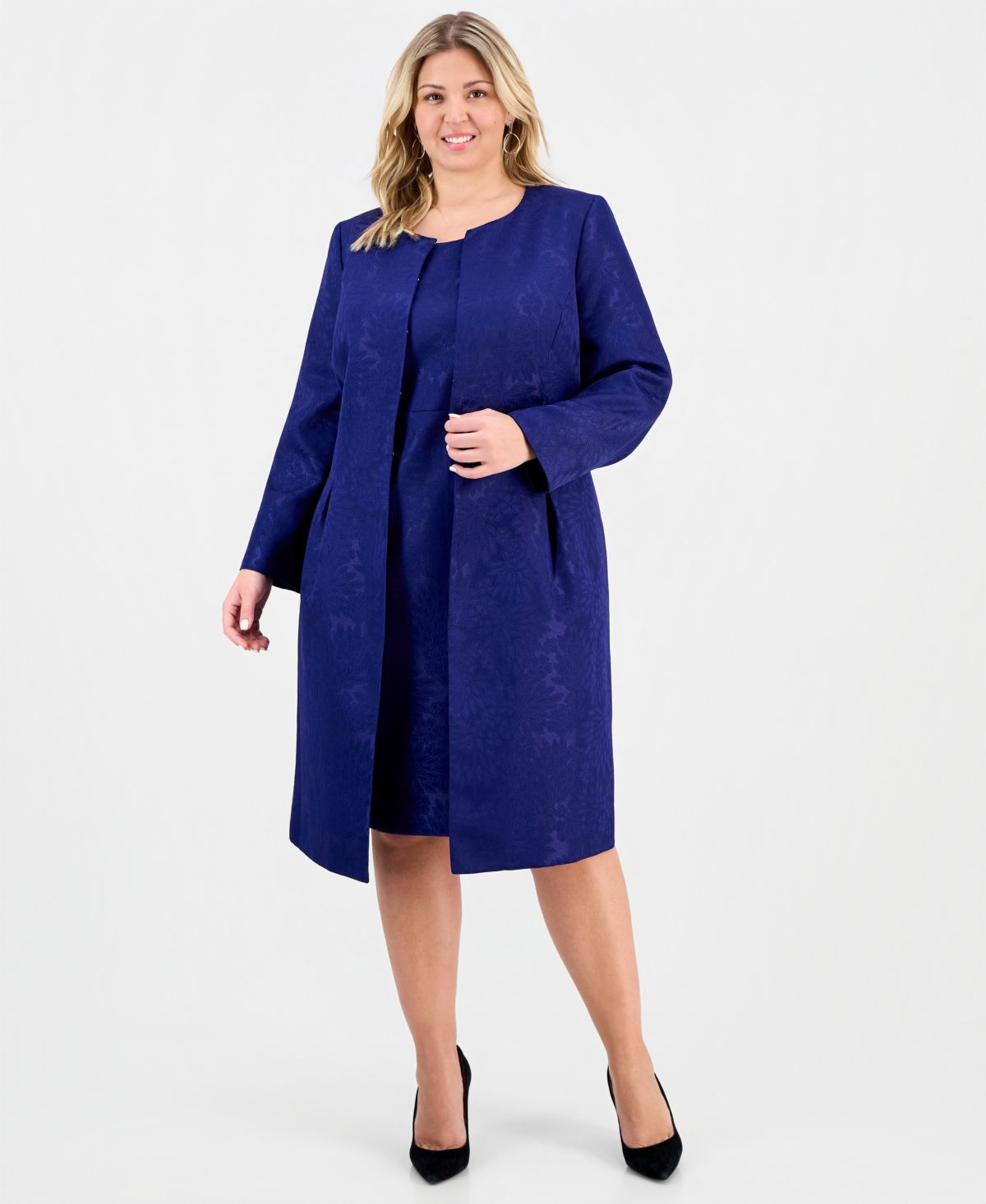 Conjunto de Vestido y Gabardina Elegante