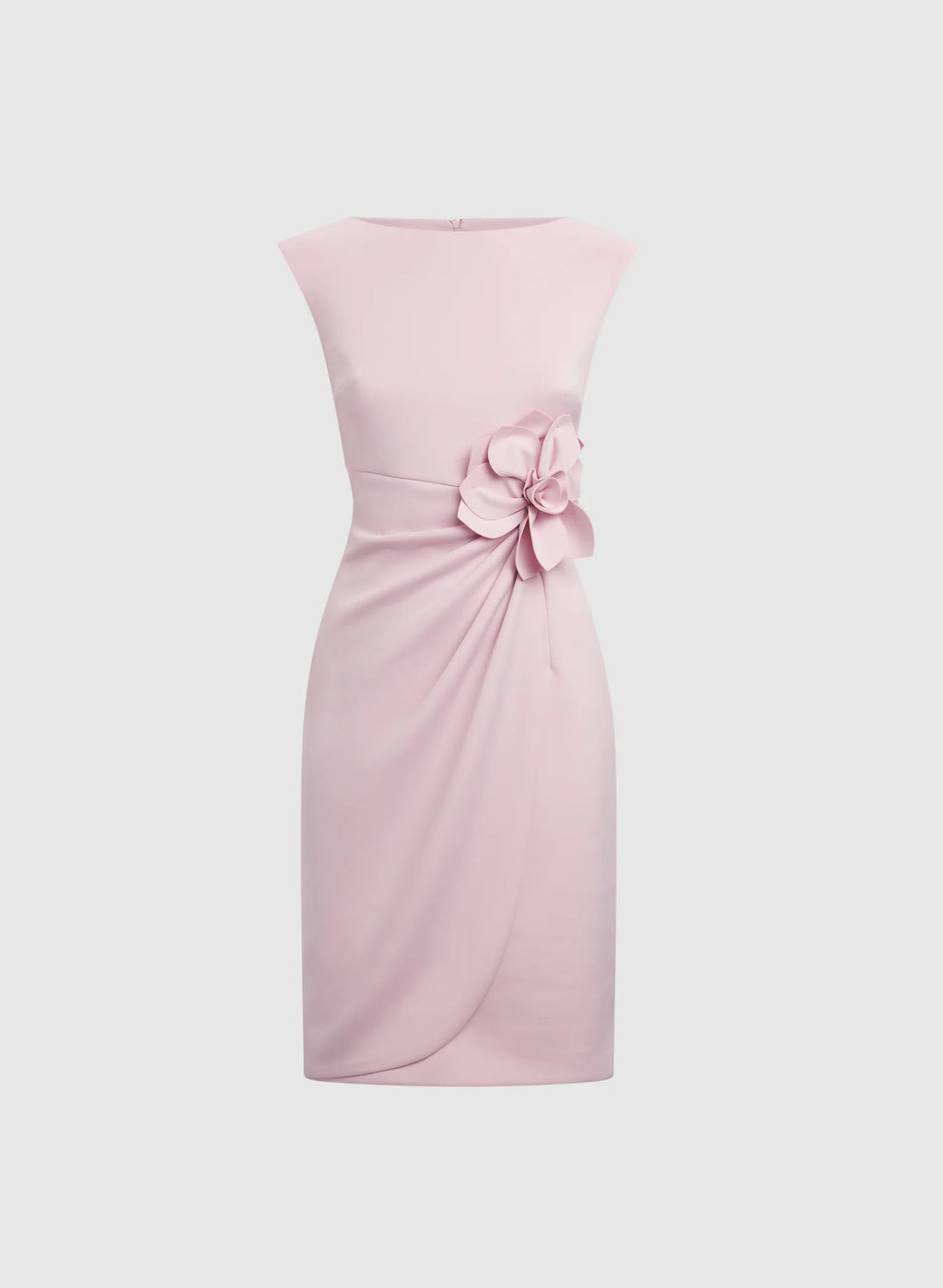 Vestido Corto Rosa con Detalle Floral