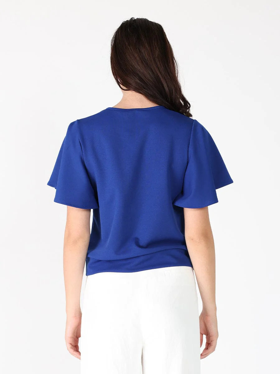 Blusa Azul Rey con Detalle en el Cuello